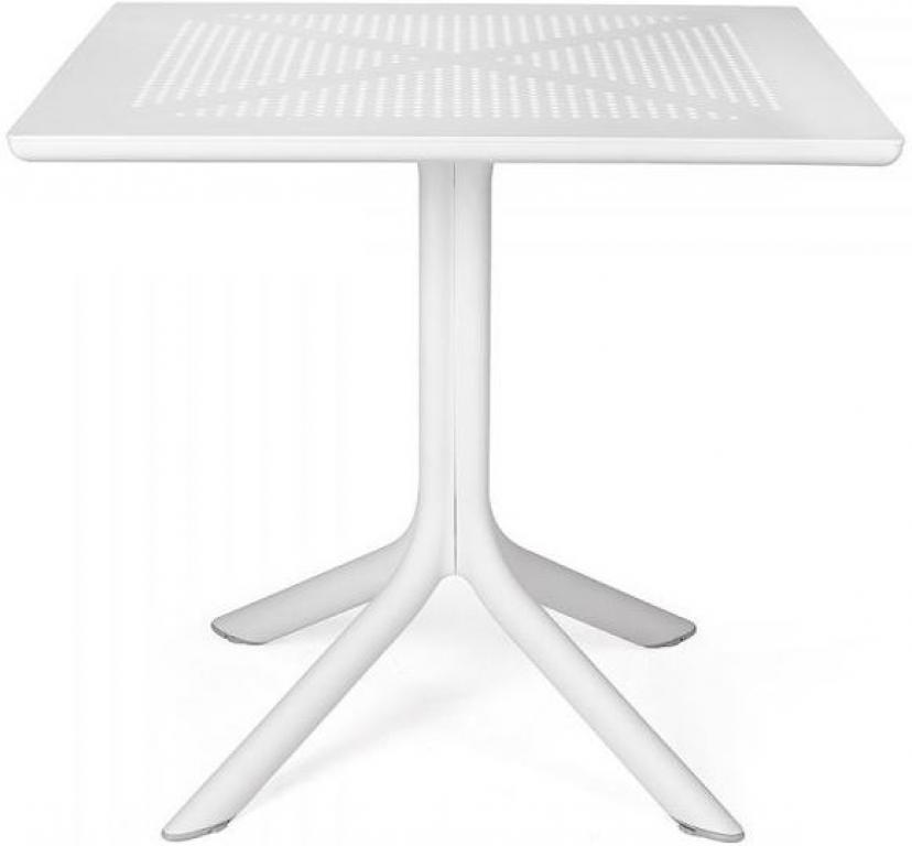 Стол пластиковый обеденный, Clip 80, 800х800х750 мм,  белый