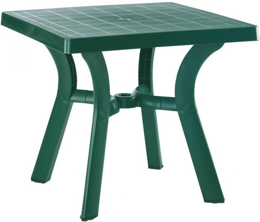 Стол пластиковый обеденный, Viva, 800х800х720 мм,  зеленый