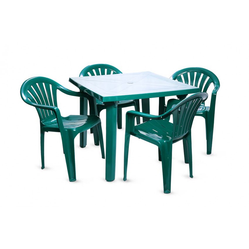 Стол пластиковый 90×90 см "PL квадратный" зелёный