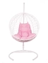 Подвесное кресло из ротанга "Kokos White" розовая подушка