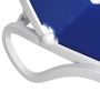 Шезлонг-лежак пластиковый ALFA белый с синей тканью